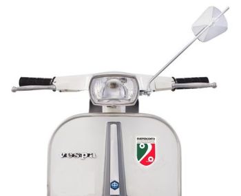 Specchietto retrovisore CUPPINI trapezoidale, Ø 118x85 mm, cromo, per tutti i modelli Vespa - sinistro e destro