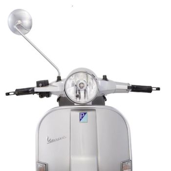 Specchietto retrovisore destro RMS attacco a manubrio L=280mm, calotta Ø 120 mm per Vespa PX125-200E Lusso/'98/MY/'11