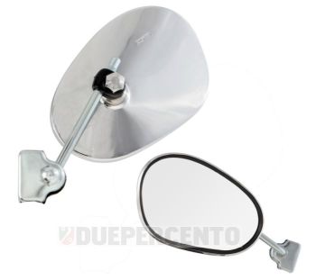 Specchietto retrovisore BUMM sinistro, Ø 140x95 mm, attacco allo scudo per Vespa /Lambretta
