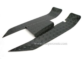 Set pedana "mandorlato" SIP per Vespa PK50-125/S/XL/FL/HP/N/Rush/XL2/Automatica, alluminio, nero, superficie diamantata