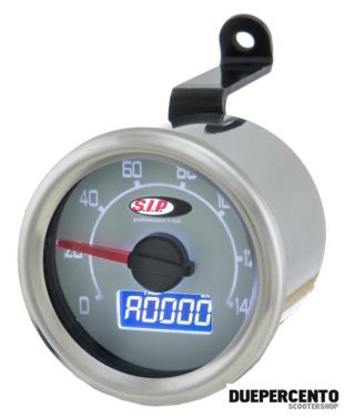 Contachilometri e contagiri Ø=52mm SIP 2.0, fondo bianco, 14.000rpm per Vespa 50 N/L/R/S /90
